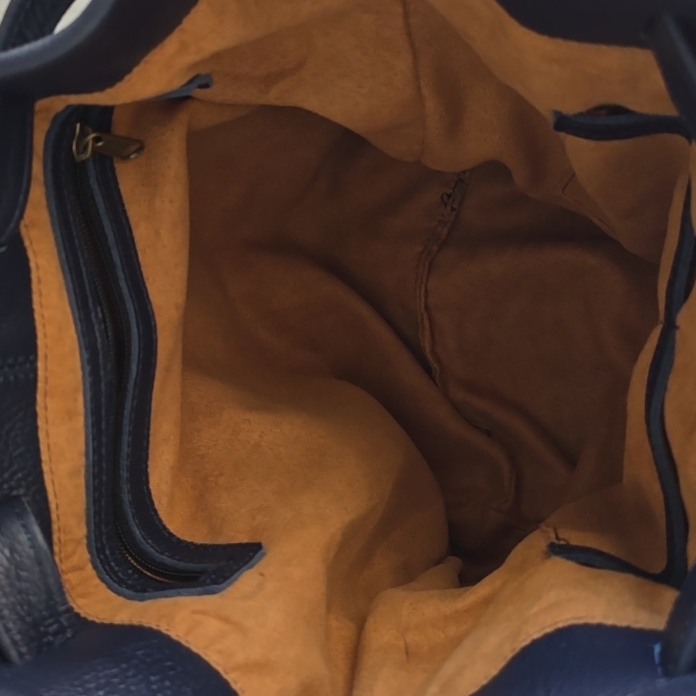 Blue Leather Backpack - Picture 8 of 13